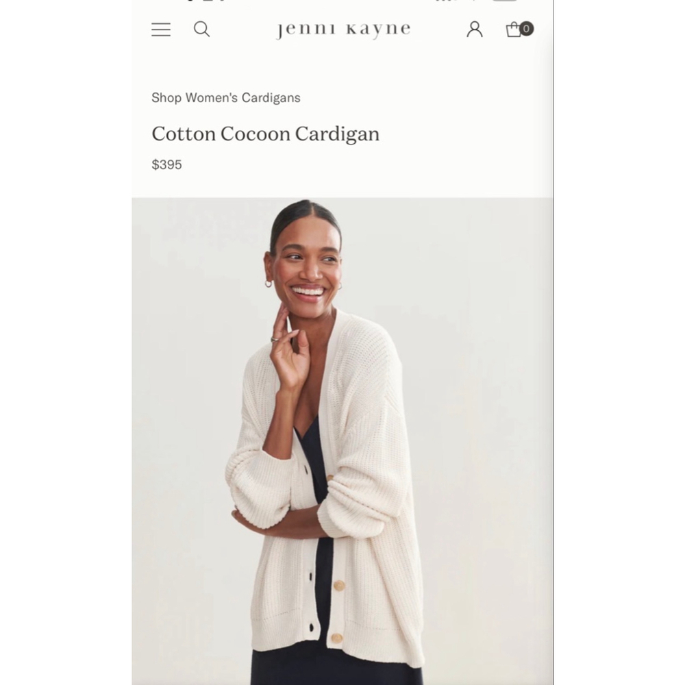 NWT Jenni Kayne Cotton Cocoon Cardigan Ivory XS (Fits up to xl!) - Picture 2 of 6
